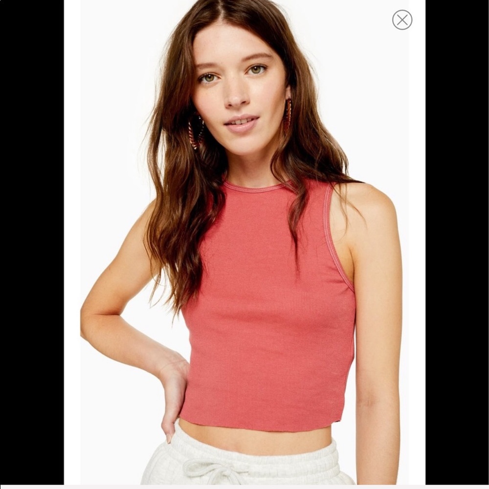 TOPSHOP | Pink Ribbed Halter Crop Top NWT - Picture 4 of 7